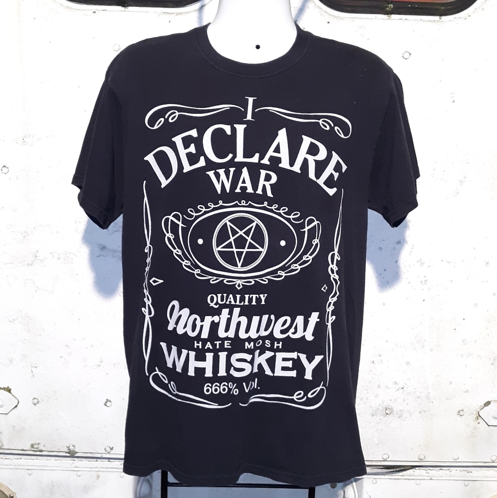 Vintage Hate Mosh Whiskey Hail Satan T size large